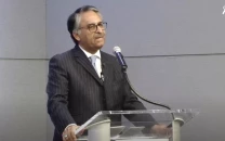 interim foreign minister jalil abbas jilani takes the floor at the asia society conference in new york september 20 2023 photo screengrab