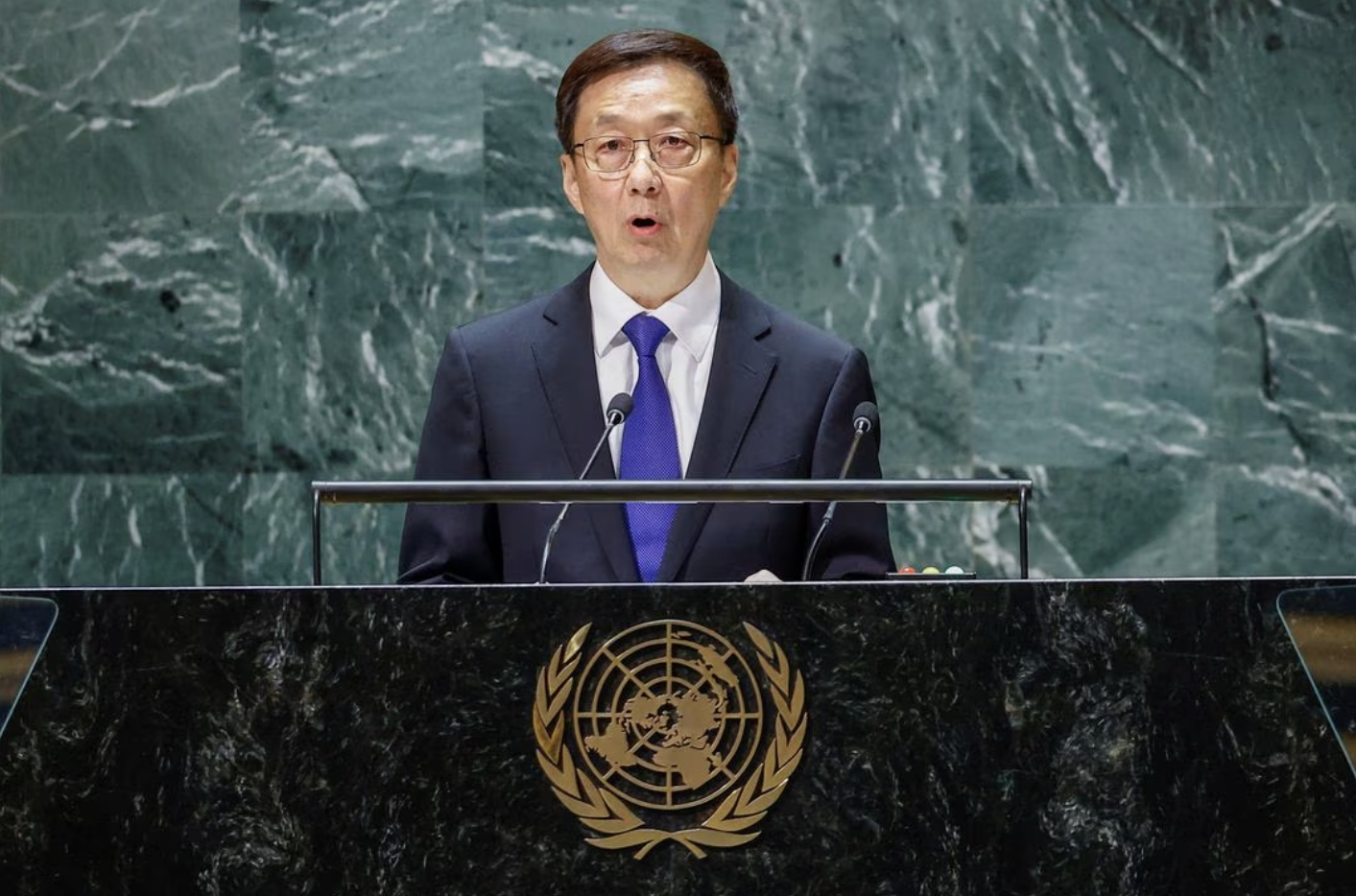 chinese vice president han zheng addresses the 78th session of the un general assembly in new york city us september 21 2023 photo reuters