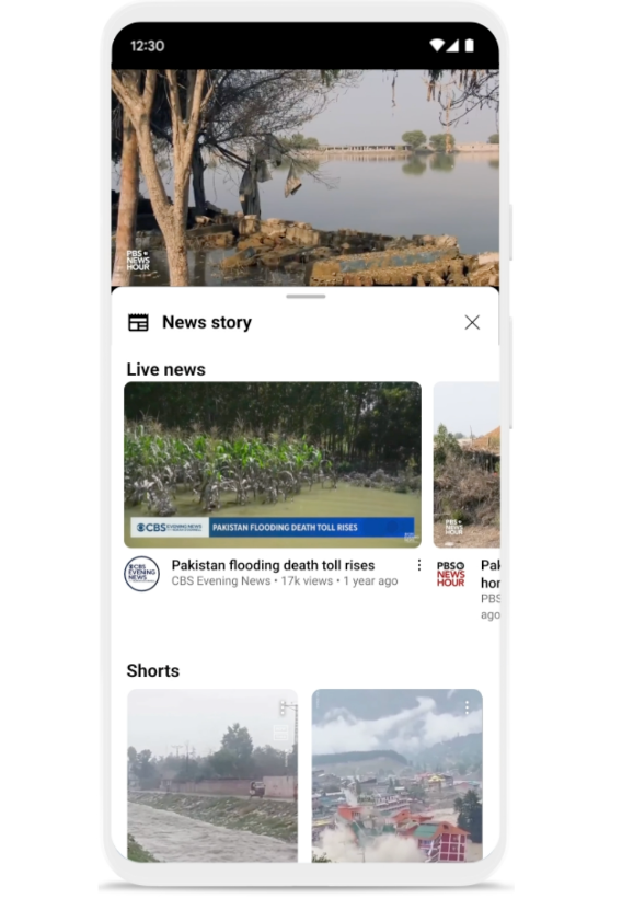 youtube introduces watch page shorts for news stories