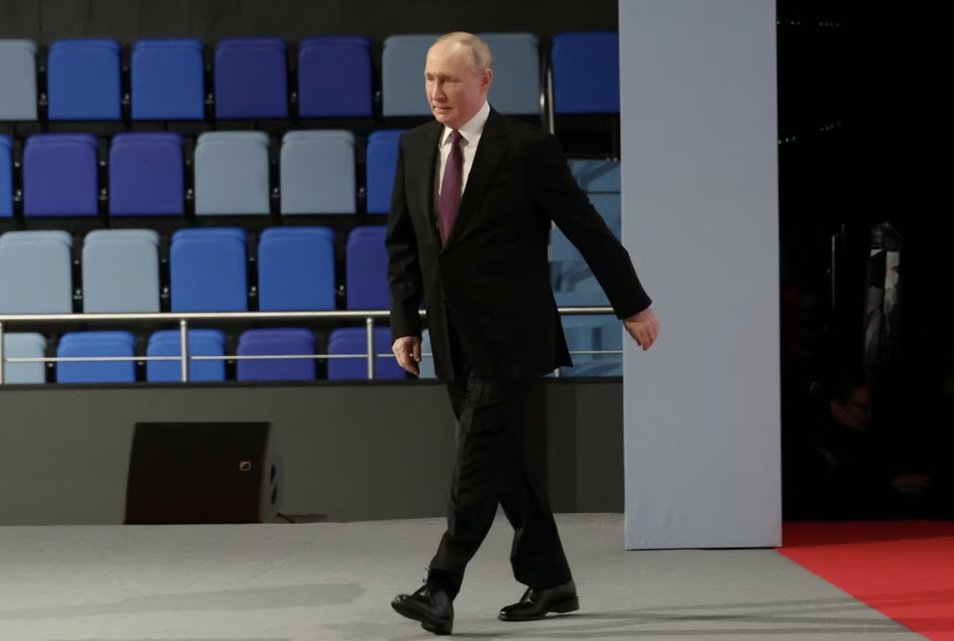 photo russian president vladimir putin arrives to deliver a speech during the 4th railway congress at the luzhniki olympic complex in moscow russia december 15 2023 reuters