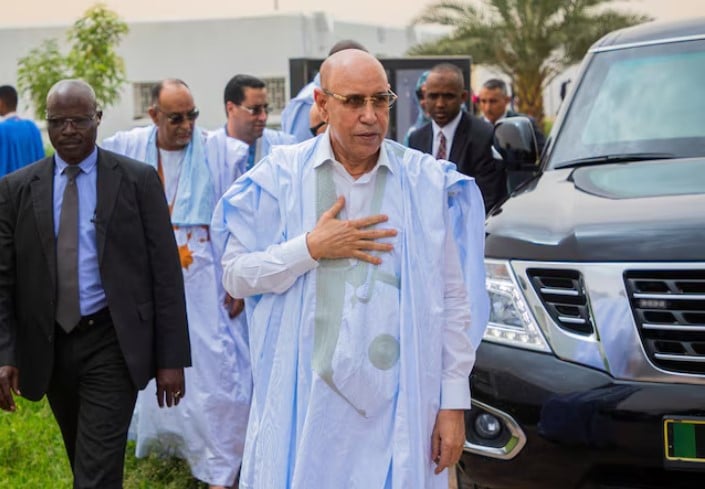 mauritania s president mohamed ould ghazouani arrives to cast his vote in the country s presidential election in nouakchott mauritania photo reuters