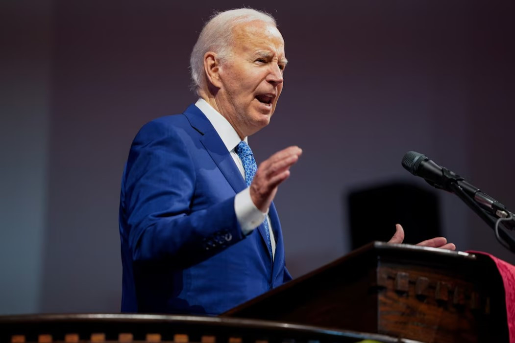 us president joe biden delivers remarks at a church service at mt airy church of god in christ in philadelphia pennsylvania us photo reuters