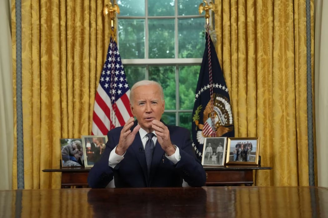 u s president joe biden delivers an address to the nation from the oval office of the white house in washington dc photo reuters