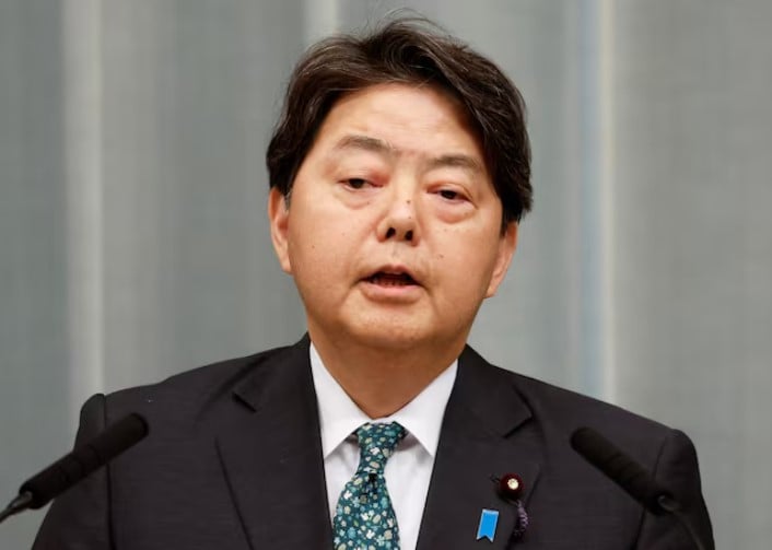 japan s chief cabinet secretary yoshimasa hayashi attends a press conference at prime minister fumio kishida s official residence in tokyo japan photo reuters