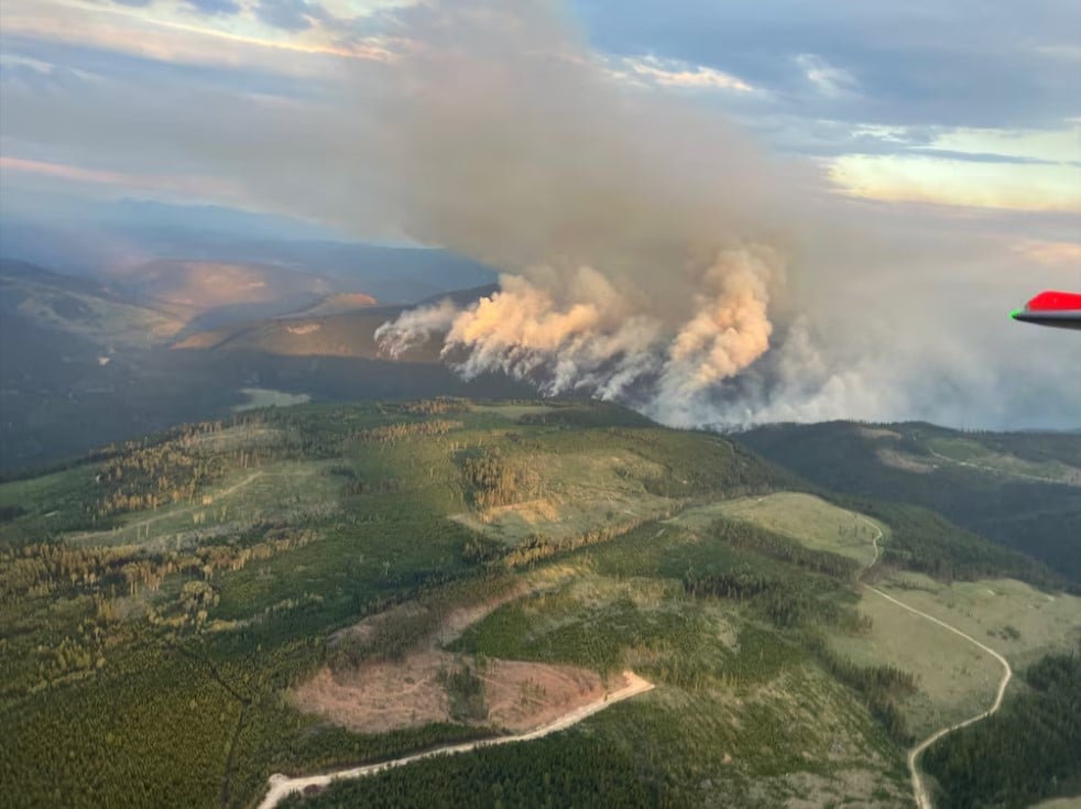 smoke rises from the lower campbell creek wildfire k51472 wildfire northwest of beaverdell british columbia canada photo reuters