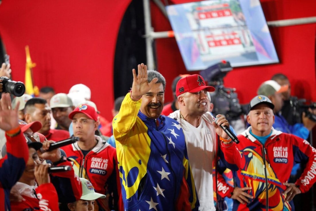venezuelan president nicolas maduro celebrates the results after the presidential election in caracas venezuela photo reuters