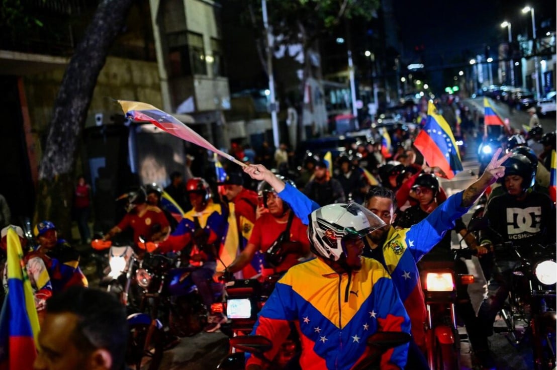 supporters of venezuela s president nicolas maduro celebrate after he won third term in the presidential election in caracas venezuela photo reuters