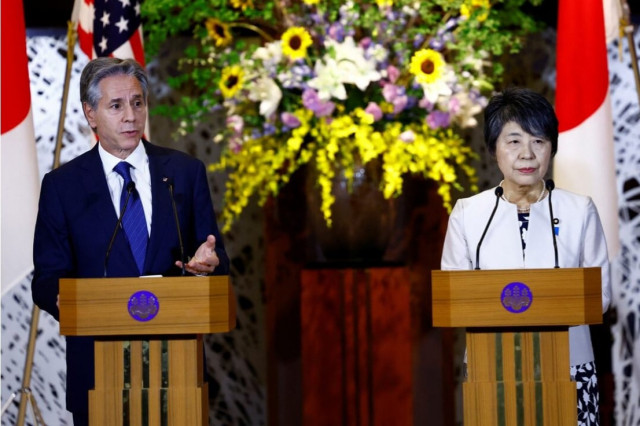 u s secretary of state antony blinken and japanese foreign minister yoko kamikawa attend a joint press conference with secretary of defense lloyd austin and defense minister minoru kihara not pictured at iikura guest house in tokyo japan photo reuters u s secretary of state antony blinken and japanese foreign minister yoko kamikawa attend a joint press conference with secretary of defense lloyd austin and defense minister minoru kihara not pictured at iikura guest house in tokyo japan photo reuters