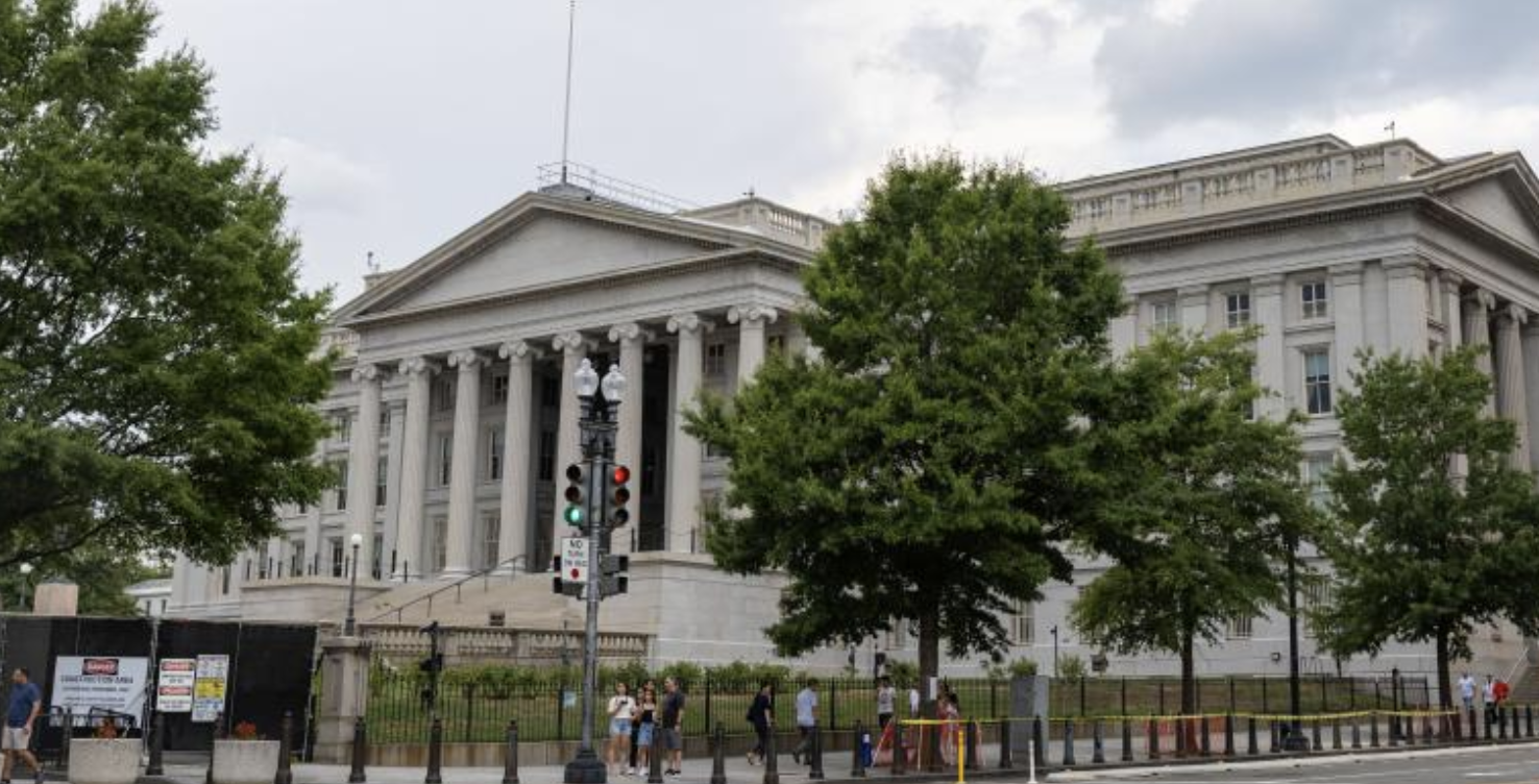 photo taken on july 29 2024 shows the us treasury building in washington d c the united states photo xinhua