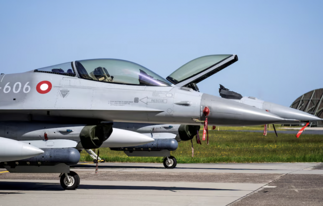 danish f 16 fighter jets are seen at fighter wing skrydstrup near vojens denmark may 25 2023 ritzau scanpix photo via reuters danish f 16 fighter jets are seen at fighter wing skrydstrup near vojens denmark may 25 2023 ritzau scanpix photo via reuters