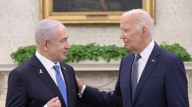 us president biden and israeli pm netanyahu at white house photo anadolu agency us president biden and israeli pm netanyahu at white house photo anadolu agency