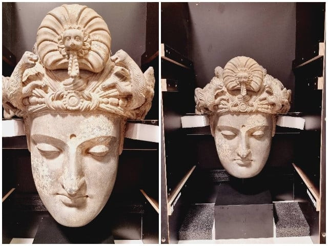 stolen gandharan sculpture back in pakistan