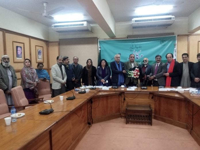 national language promotion department nlpd organised on thursday the sixth session of the muqalma series with acclaimed poet and critic farrukh yar