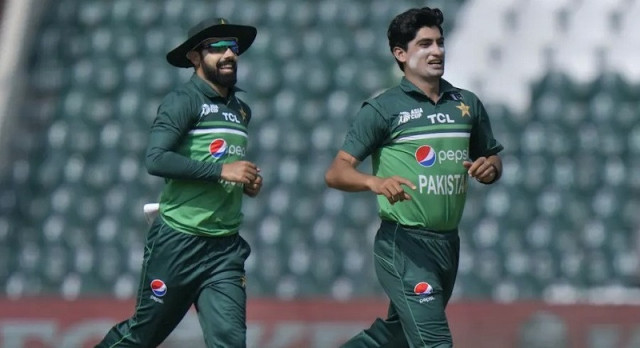 shadab khan r and naseem shah l photo afp shadab khan r and naseem shah l photo afp