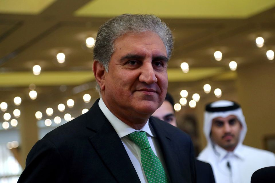 foreign minister shah mahmood qureshi is seen ahead of an agreement signing between members of afghanistan s taliban delegation and us officials in doha qatar february 29 2020 photo reuters file