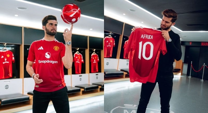 pakistani cricketer shaheen shah afridi at old trafford the home of manchester united photo instagram manchesterunited