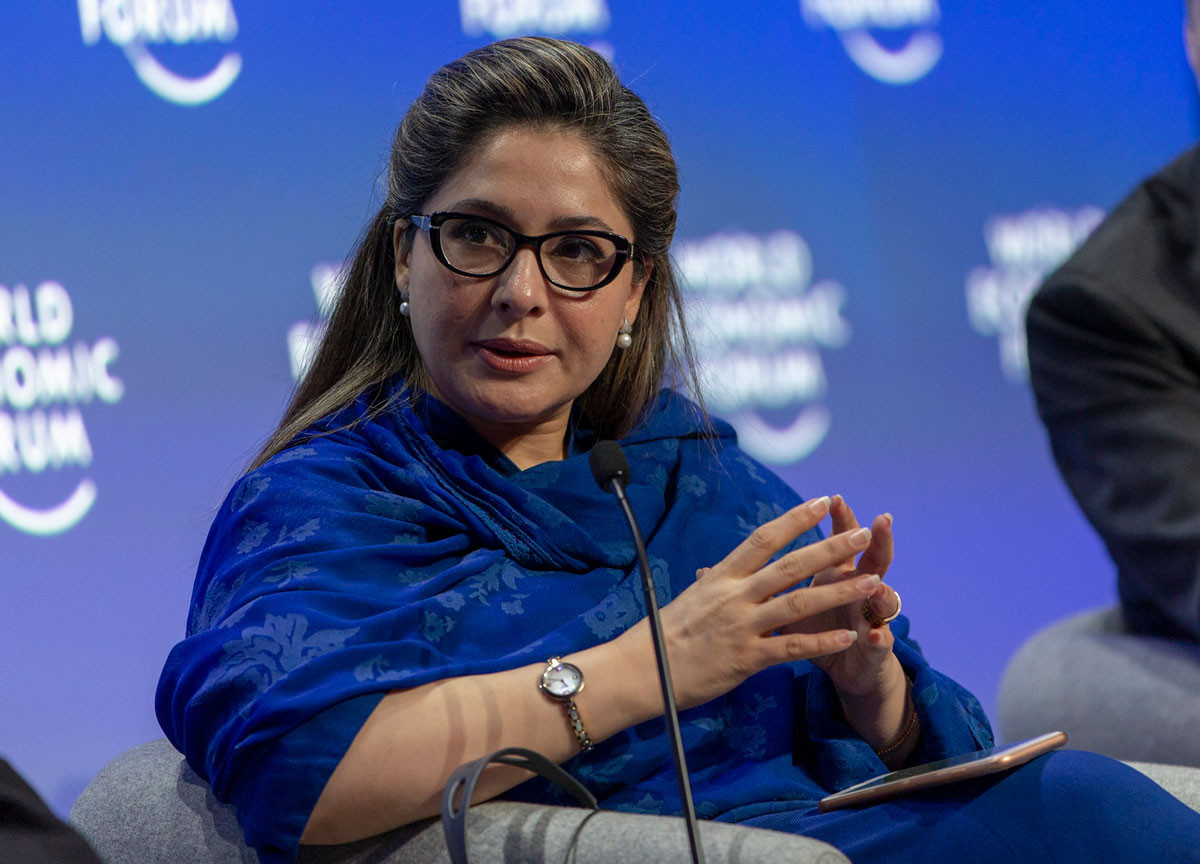 former deputy minister and parliamentary secretary shandana gulzar khan speaking during a session at the world economic forum in 2019 photo courtesy world economic forum