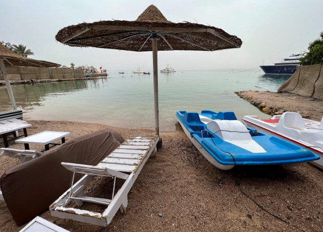 a view of one of the beaches that have been closed after a russian citizen was killed in a shark attack near a beach at the egyptian red sea resort of hurghada egypt june 9 2023 photo reuters a view of one of the beaches that have been closed after a russian citizen was killed in a shark attack near a beach at the egyptian red sea resort of hurghada egypt june 9 2023 photo reuters