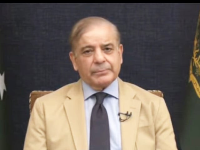 prime minister shehbaz sharif is addressing the nation screengrab prime minister shehbaz sharif is addressing the nation screengrab