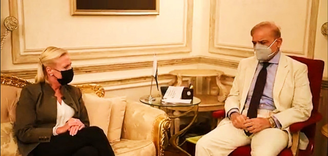 us charge d affairs angela aggeler lauds services of shehbaz sharif as former chief minister of punjab screengrab us charge d affairs angela aggeler lauds services of shehbaz sharif as former chief minister of punjab screengrab