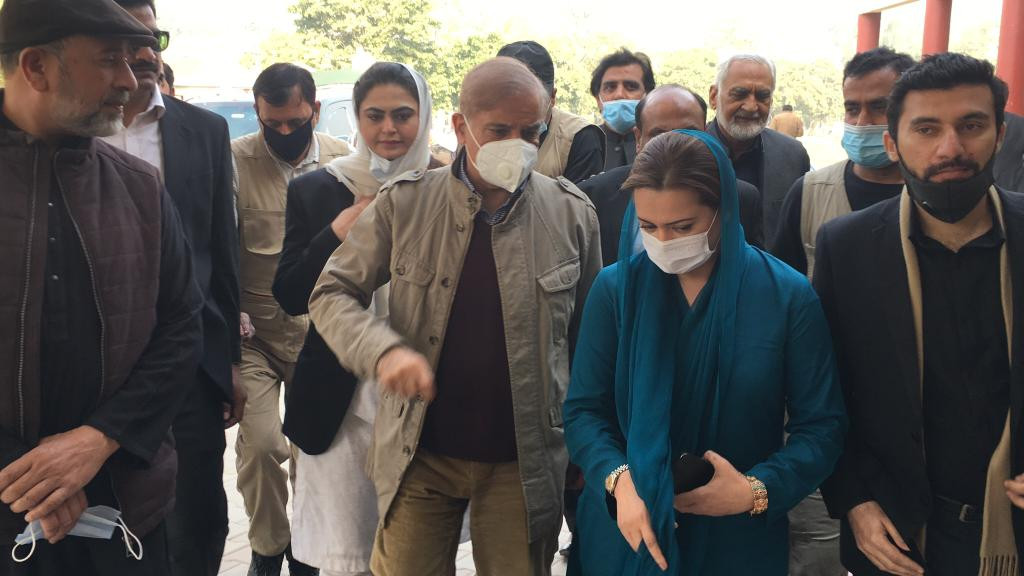 pml n president shehbaz sharif at a court hearing in lahore on feb 18 2022 photo express