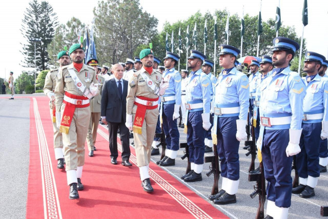 prime minister shehbaz sharif being given guard of honour at the pm house photo twitter pml n prime minister shehbaz sharif being given guard of honour at the pm house photo twitter pml n
