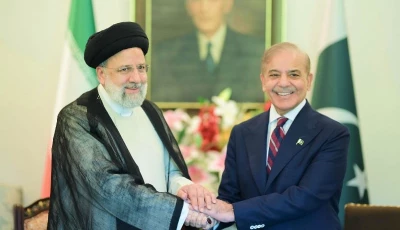 prime minister shehbaz sharif meets with iranian president ebrahim raisi on april 22 2024 in islamabad photo pid