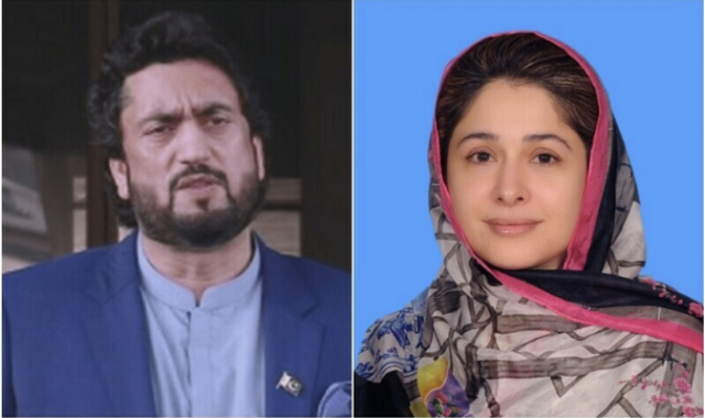 pakistan tehreek e insaf pti leaders shehryar afridi and shandana gulzar photo file pakistan tehreek e insaf pti leaders shehryar afridi and shandana gulzar photo file