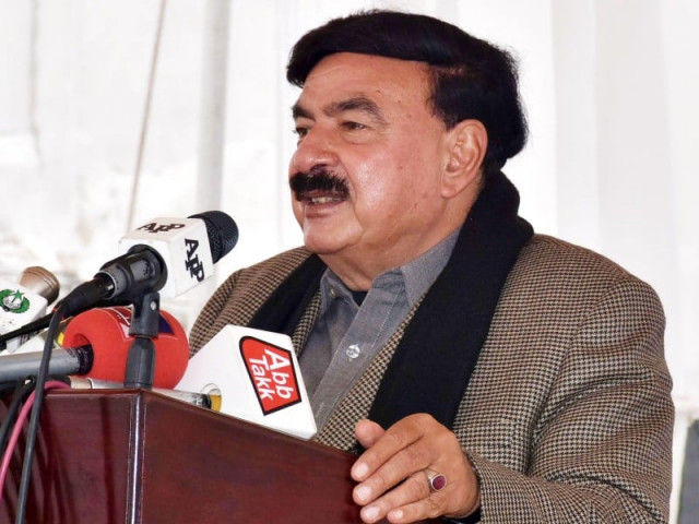 interior minister sheikh rashid ahmed talking to media in lahore photo pid interior minister sheikh rashid ahmed talking to media in lahore photo pid