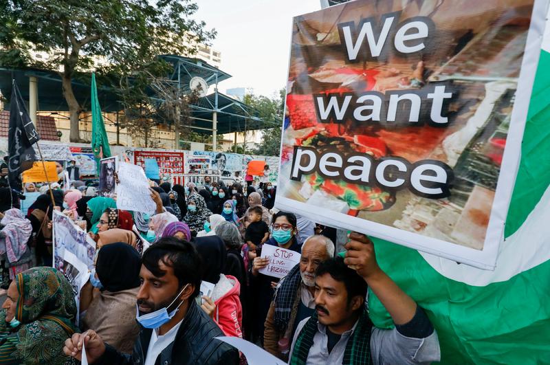 thousands of hazaras are staging a protest arranging the coffins across a highway in quetta photo reuters file