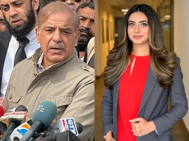 prime minister shehbaz sharif l and anchorperson shiffa yousafzai r prime minister shehbaz sharif l and anchorperson shiffa yousafzai r