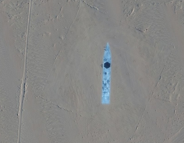 a satellite picture shows a destroyer target in ruoqiang xinjiang china october 20 2021 photo reuters