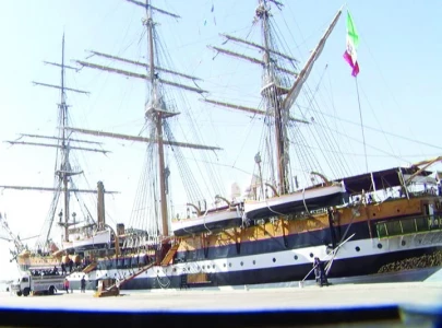 italian navy s iconic ship docks in karachi