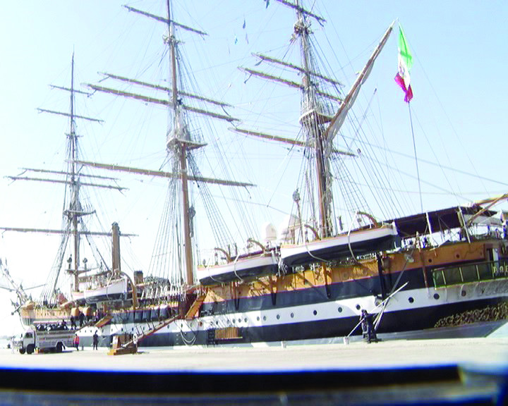 amerigo vespucci the oldest active military vessel in the italian navy arrived at karachi port for a three day goodwill visit