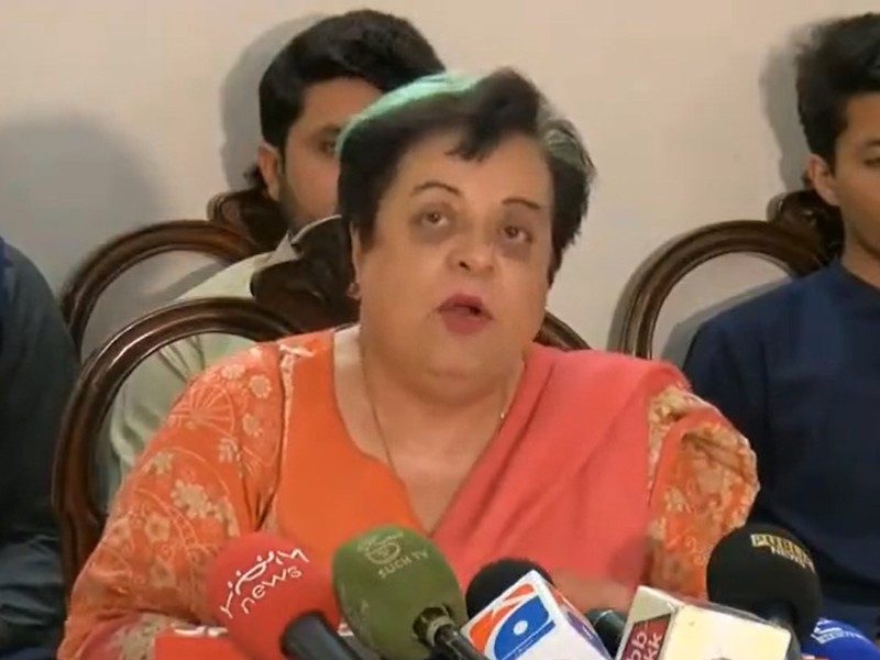 former human rights minister shireen mazari addressing a press conference in islamabad screengrab