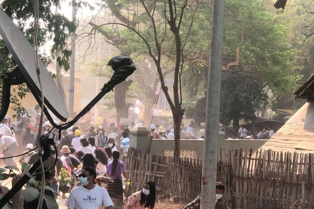 people disperse after security forces fired shots at protesters in nyaung u myanmar march 7 2021 in this still image taken from video provided on social media video taken march 7 2021 photo reuters