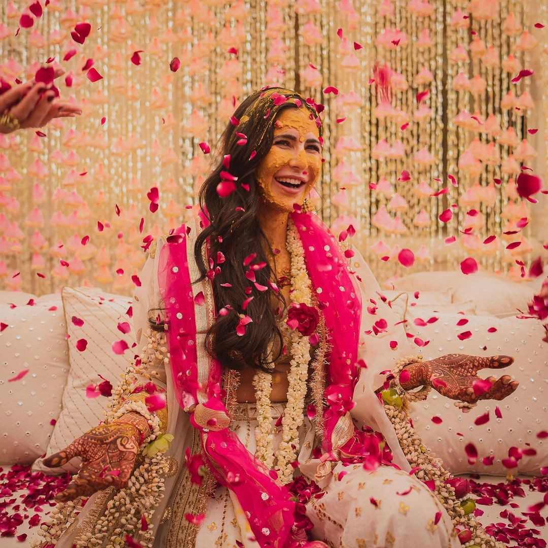 Photo of off white sabyasachi bridal lehenga