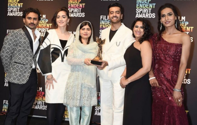 malala saim sadiq over the moon after joyland win at spirit awards 2023 malala saim sadiq over the moon after joyland win at spirit awards 2023