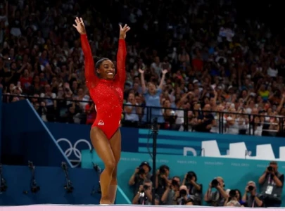 simone biles secures third gold at paris olympics in vault final simone biles secures third gold at paris olympics in vault final