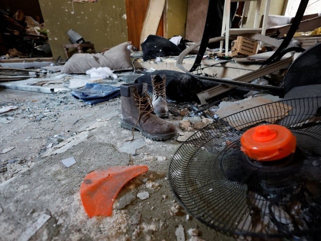 a view shows the damaged house of palestinian group lions den member wadee al houh which was targeted during a raid by israeli security forces in nablus in the israeli occupied west bank october 25 2022 reuters raneen sawafta