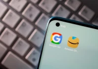 smartphone with google and amazon apps are seen placed on keyboard in this illustration picture taken on june 25 2021 photo reuters