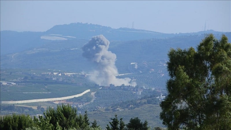 smoke rises after the israeli air strike on kafr kila lebanon on may 14 2024 photo anadolu agency