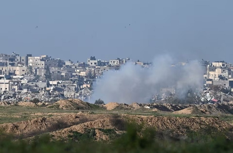 smoke rises in central gaza near the israel gaza border as seen from israel february 14 2024 photo reuters