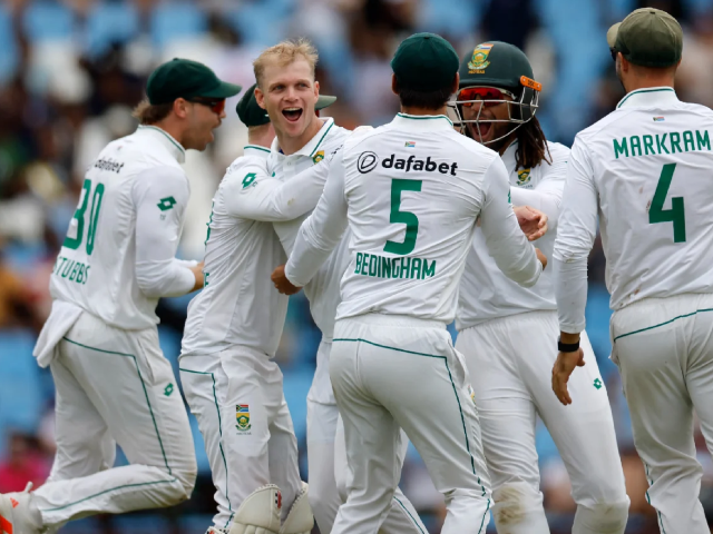 debutant corbin bosch took the wicket of the very first ball of his test career photo afp