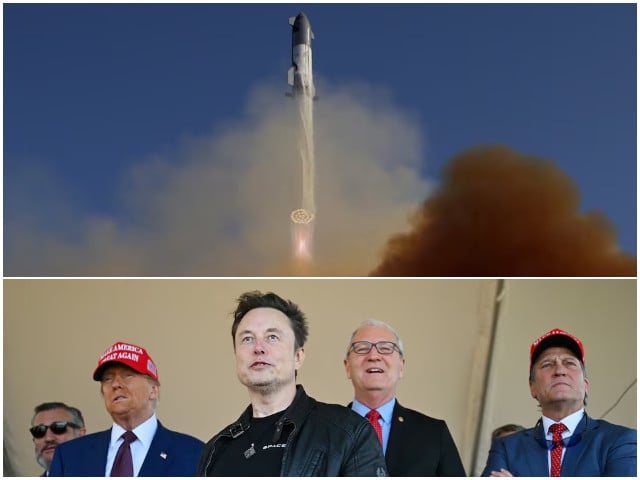 spacex s next generation starship spacecraft atop its powerful super heavy rocket is launched on its sixth test at the company s boca chica launch pad in brownsville texas us on november 19 2024 us president elect donald trump speaks alongside elon musk and senate members before attending a viewing of the launch of the rocket photo reuter