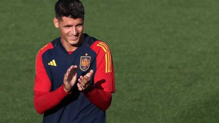 denouncing at last morata read out the statement on behalf of spanish men s team criticizing rubiales sexual assault on jenni hermoso at the world cup ceremony photo afp