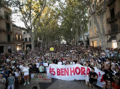 anti tourism activists march in spain s mallorca anti tourism activists march in spain s mallorca