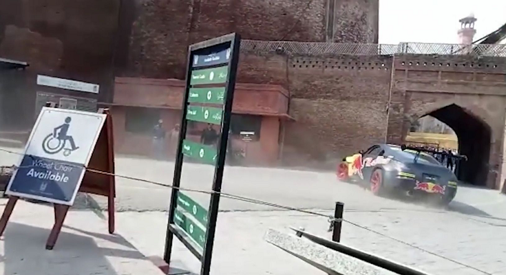 local sources say members of influential families of lahore as well as other areas of the province entered the historical heritage site with their sports cars and indulged in racing drifting and other competitions photo express