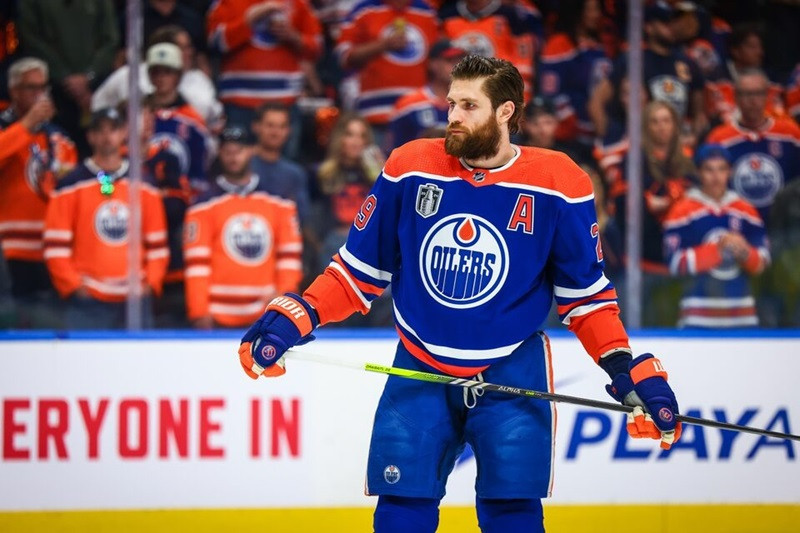 Jun 21, 2024; Edmonton, Alberta, CAN; Edmonton Oilers center Leon Draisaitl (29) during the warmup period against the Florida Panthers in game six of the 2024 Stanley Cup Final at Rogers Place. PHOTO: REUTERS