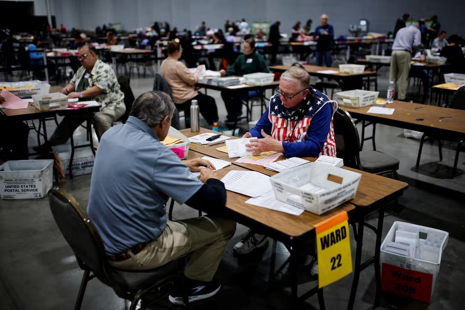 electoral workers count votes in milwaukee wisconsin photo reuters